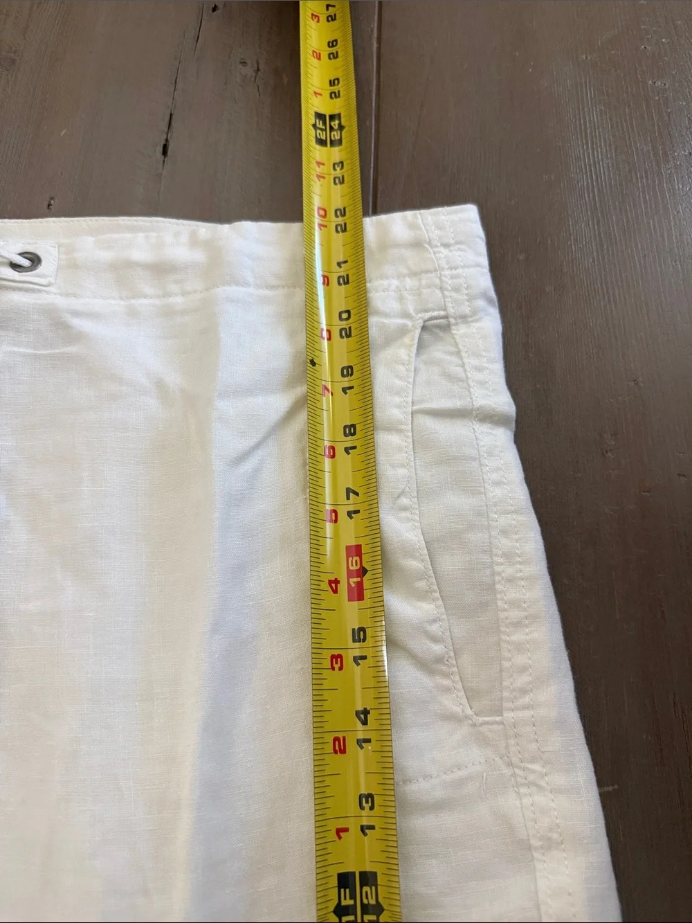 Hugo Boss White Linen Cargo Shorts with Drawstring